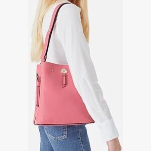 🌺 Kate Spade Marti Gardn Pink Coral Large Bucket Bag NWOT